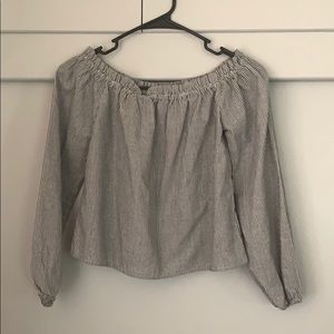 Brandy melville striped off the shoulder top